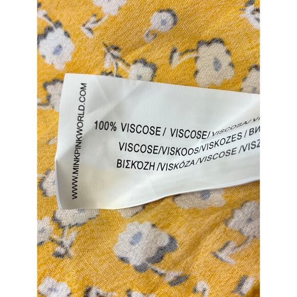 MinkPink Women’s Summer Daisy Mini Tea Dress Yellow Gold Size M - Picture 8 of 8